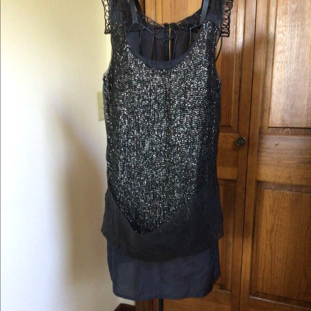 J Crew Collection gun metal grey sequin dress, Size 2 - Picture 9 of 11